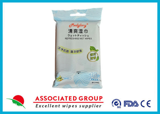 Natural Disposable Face Adult Wet Wipes Made of Pure Cotton and EDI Air murni / 45 GSM