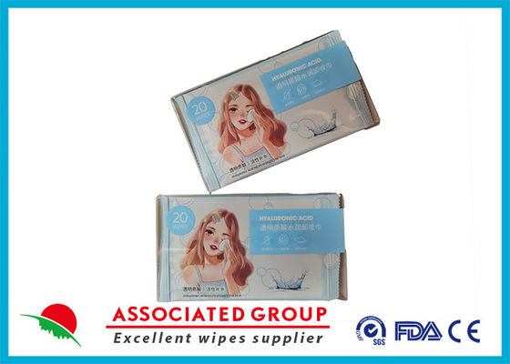 Paket tunggal 20 Wipes Acid Transparan Hydrating Makeup Remover Wipes Daily Facial Cleanser Handuk