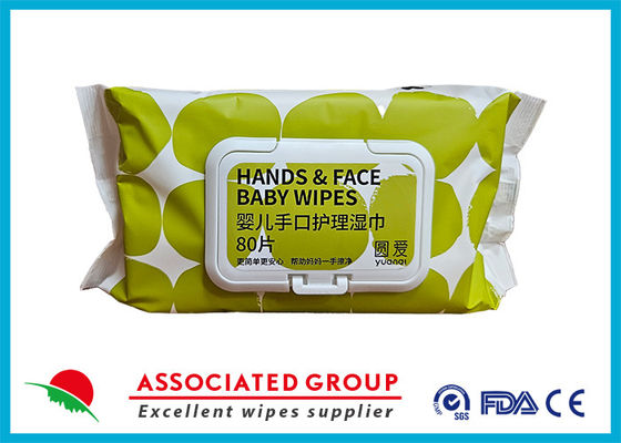 Bersih lembut Yuanai Tangan Dan Wajah Baby Wet Wipes Bebas Alkohol