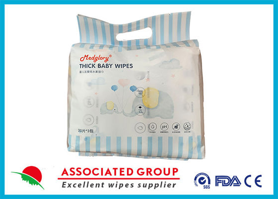 Air Bersih Tepisan Tisu Bayi Aroma lembut Bebas Hipoallergenic dan Tanpa Bau 60Hitung (3 bungkus dari 20)
