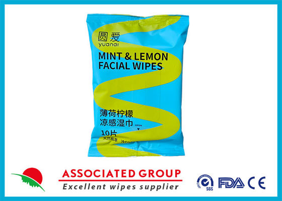 Yuanai Mint Lemon Cooling Wipes Personal Cleaning Adult Wipes Made From Plant Based Fibers