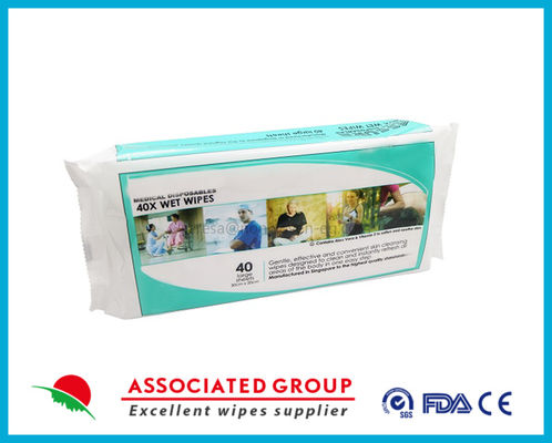 40pcs Premium Full Body Cleansing Wet Wipes untuk Dewasa - Besar Luxury Fresh-feel Bilas-free Aroma-free Bed Bath